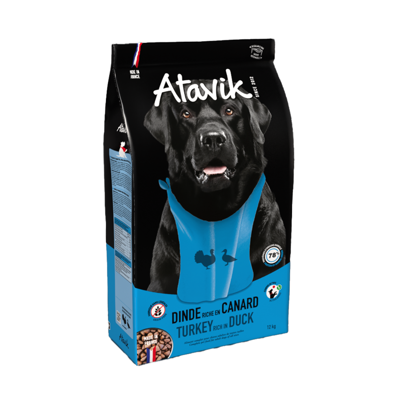 Croquettes françaises pour chien à la dinde riche en canard - 12kg