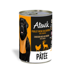 La Pâtée Poulet riche en Chevreuil pour chien – 400g - N02